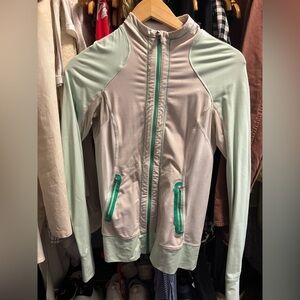 Mint Green and Cream Women's Jacket